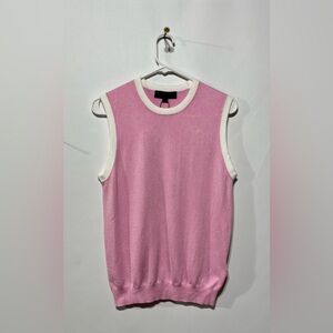 Zara Knit Wear Pink and White Sleeveless Sweater Size XL New‎ With Tags
